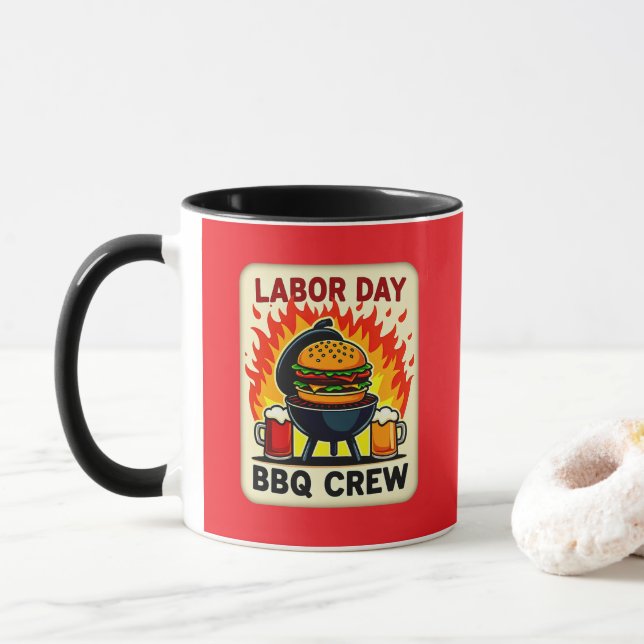 Labor Day BBQ Crew Flame Grill Shirt – Worker Holi Mugg (Med munk)