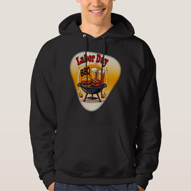 Labor Day BBQ Party Design – Grill and Burger Holi Hoodie (Framsida)