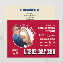 LABOR DAY BBQ Rosie Riveter Inbjudningar