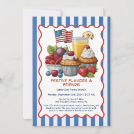 Labor Day Brunch Inbjudan – Wienerbröd och frukt