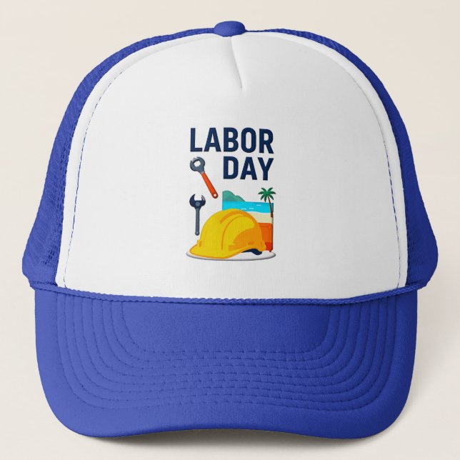 Labor Day Construction Worker Helmet Design Keps (Framsida)