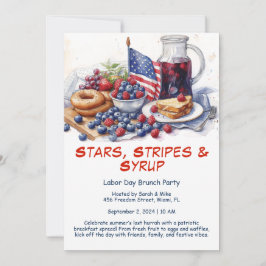 Labor Day Frukostinbjudan – Patriotisk Brunch Inbjudningar