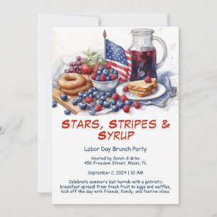 Labor Day Frukostinbjudan – Patriotisk Brunch Inbjudningar
