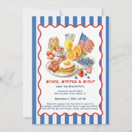 Labor Day Frukostinbjudan – Patriotisk Brunch Inbjudningar