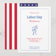 Labor Day Grillfest Minimalistisk