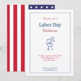 Labor Day Grillfest Minimalistisk Inbjudningar