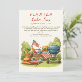 Labor Day Grillfest Ölinbjudan – Patriotisk Grillf Inbjudningar