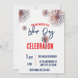 Labor Day Grillfest Röda Vita Blå Patriotiska Inbjudningar