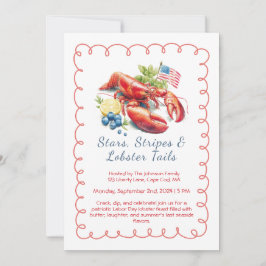 Labor Day Lobster Kok Invitation – Patriotisk Sjö Inbjudningar
