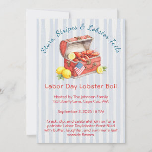 Labor Day Lobster Kok Invitation – Patriotisk Sjö Inbjudningar