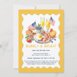 Labor Day Mimosa Brunch Inbjudan – Patriotisk