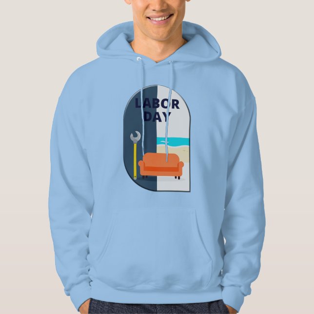 Labor Day Minimal Worker Relax Design Hoodie (Framsida)