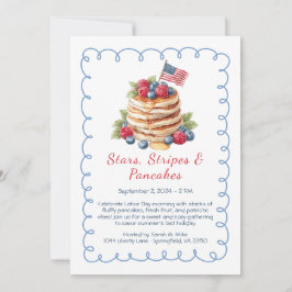 Labor Day-pannkakbrunch inbjudan – Patriotisk