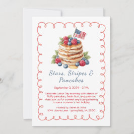 Labor Day-pannkakbrunch inbjudan – Patriotisk