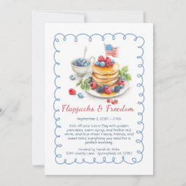 Labor Day-pannkakbrunch inbjudan – Patriotisk