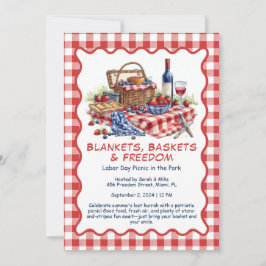 Labor Day Picknick Inbjudan – Patriotisk Utomhusfe