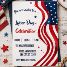 Labor Day Röd Vit Blå Amerikansk Flaggfest