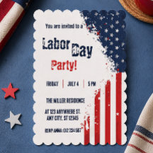 Labor Day Röd Vit Blå USA Flagga Party