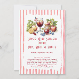 Labor Day Sangria Picknick Inbjudan – Patriotisk