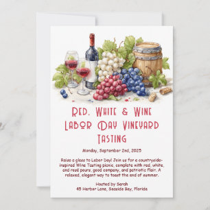 Labor Day Vinprovning Inbjudan – Patriotisk Vin