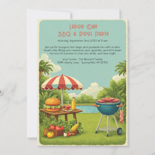 Labor Day Vintage BBQ & Pool Party Inbjudan 