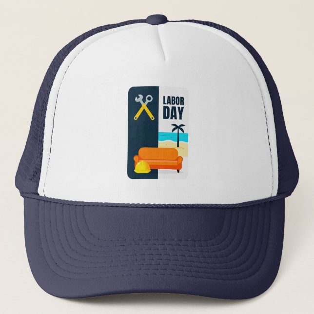 Labor Day Work and Relax Illustration Shirt Keps (Framsida)