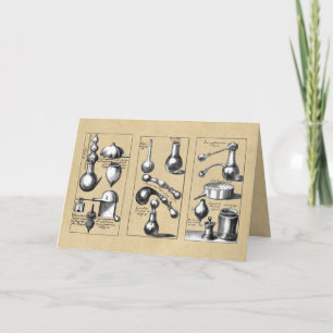 Laboratoriebehållare för glas och Verktyg-gratulat Kort