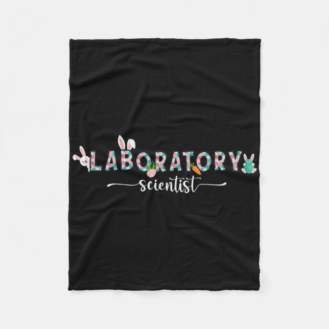 Laboratorieforskare Påsk Lab Tech Kanin  Fleecefilt (Framsidan)