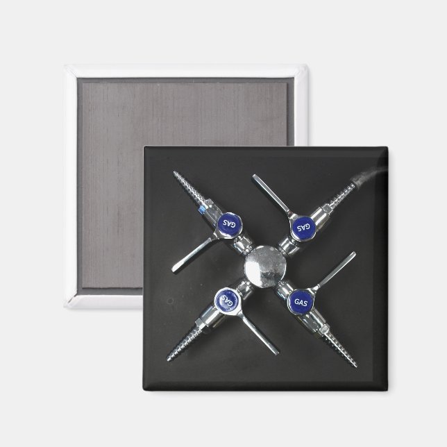 Laboratoriegasventiler på Grått--lab-bens Mörk Magnet (Front/Back)