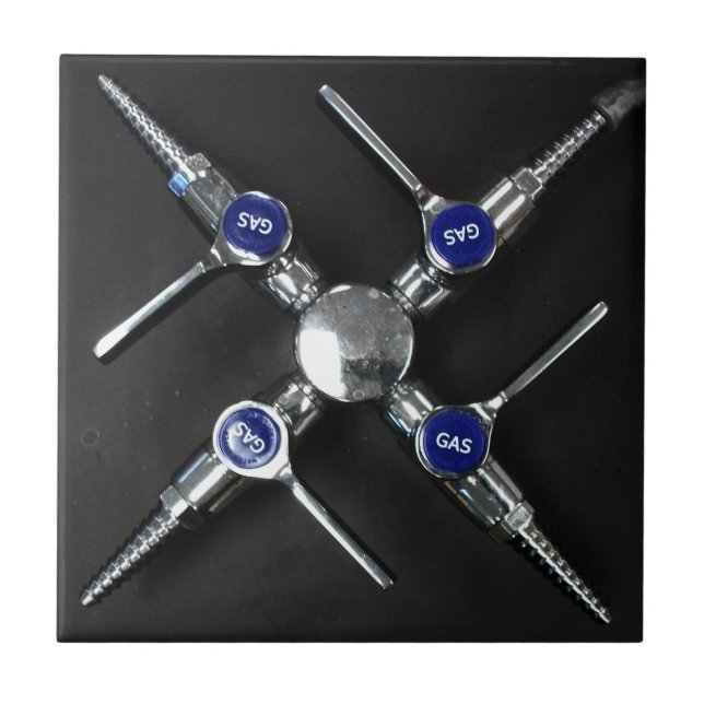 Laboratoriegasventiler på Lab Bench Kakelplatta (Framsidan)