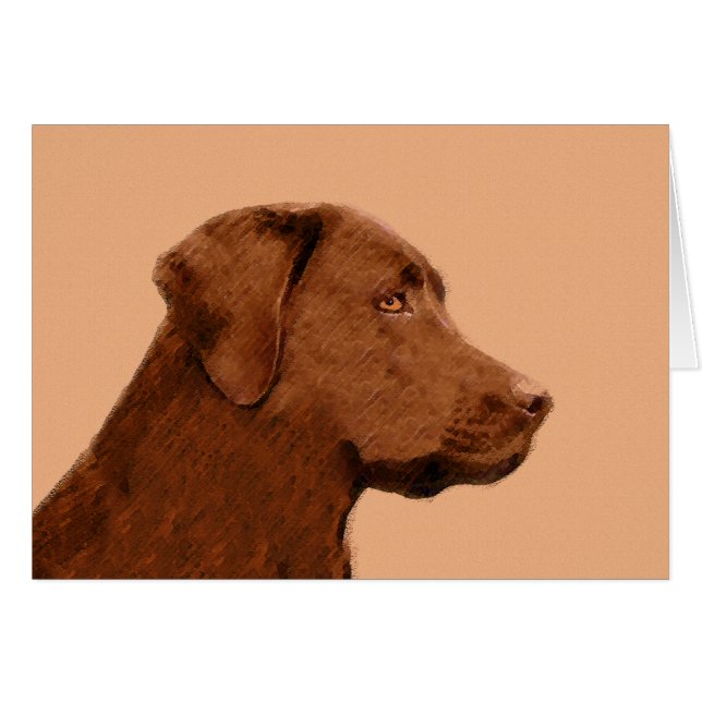 Laboratorierefärgning (Chocolate) - Hund Art Hälsningskort (Framsidan Horizontal)