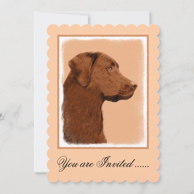 Laboratorierefärgning (Chocolate) - Hund Art Inbjudningar (Framsida)