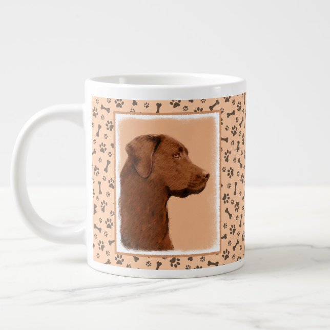 Laboratorierefärgning (Chocolate) - Hund Art Jumbo Mugg (Vänster)