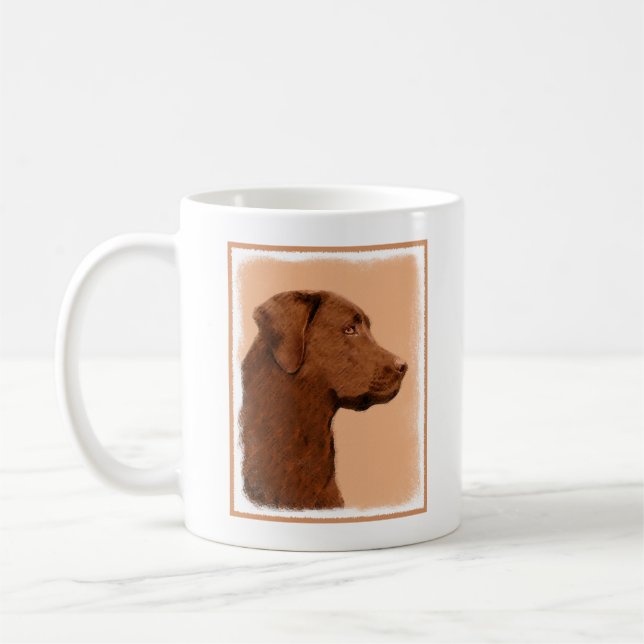 Laboratorierefärgning (Chocolate) - Hund Art Kaffemugg (Vänster)