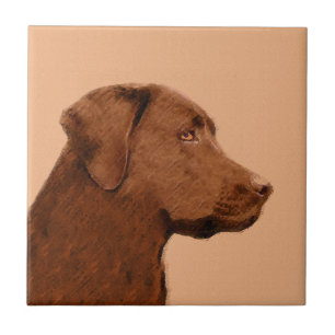 Laboratorierefärgning (Chocolate) - Hund Art Kakelplatta