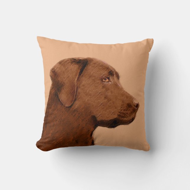 Laboratorierefärgning (Chocolate) - Hund Art Kudde (Framsida)