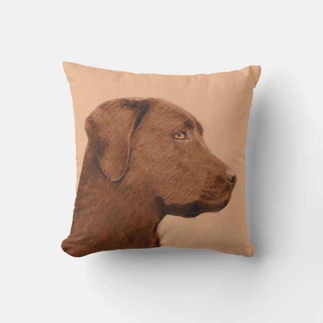 Laboratorierefärgning (Chocolate) - Hund Art Kudde (Framsida)