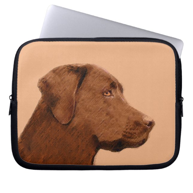 Laboratorierefärgning (Chocolate) - Hund Art Laptop Fodral (Framsidan)