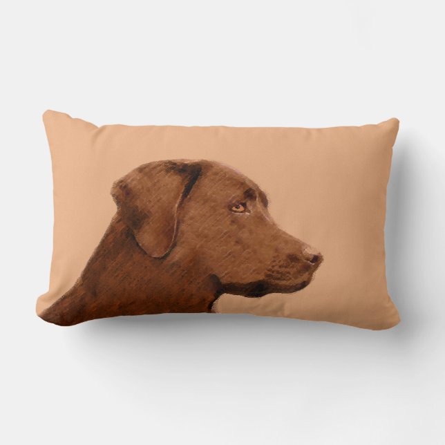 Laboratorierefärgning (Chocolate) - Hund Art Lumbarkudde (Framsida)