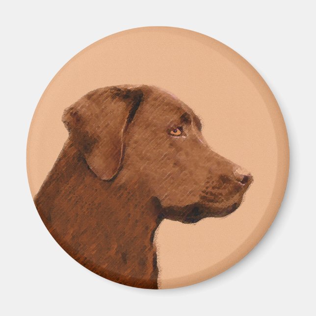 Laboratorierefärgning (Chocolate) - Hund Art Magnet (Framsidan)