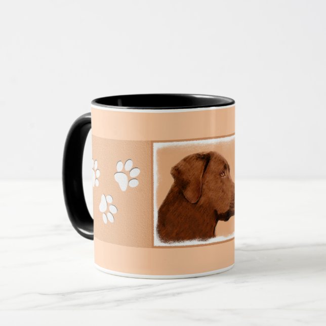 Laboratorierefärgning (Chocolate) - Hund Art Mugg (Framsida vänster)