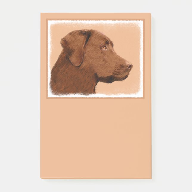 Laboratorierefärgning (Chocolate) - Hund Art Post-it Block (Framsida)