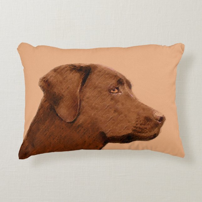 Laboratorierefärgning (Chocolate) - Hund Art Prydnadskudde (Framsidan)