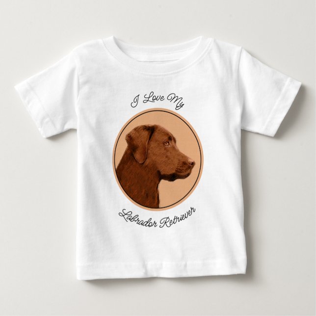 Laboratorierefärgning (Chocolate) - Hund Art T Shirt (Framsida)