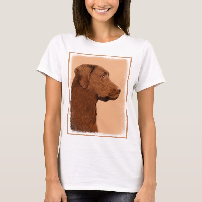Laboratorierefärgning (Chocolate) - Hund Art T-shirt (Framsida)