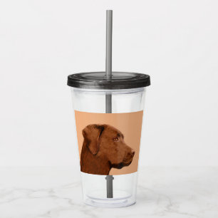 Laboratorierefärgning (Chocolate) - Hund Art Take Away Mugg