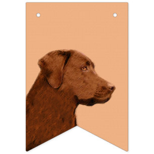 Laboratorierefärgning (Chocolate) - Hund Art Vimplar