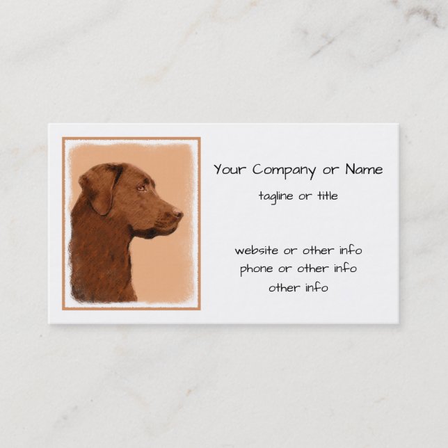 Laboratorierefärgning (Chocolate) - Hund Art Visitkort (Framsida)