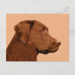 Laboratorierefärgning (Chocolate) - Hund Art Vykort
