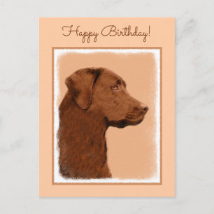 Laboratorierefärgning (Chocolate) - Hund Art Vykort